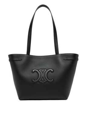 NEW Celine Black Leather Cuir Triomphe Cabas Anais Small Tote